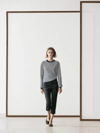 Maglione in maglia di cotone e seta a righe