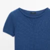 Maglione in maglia mista cotone a maniche corte