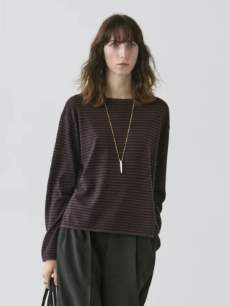 Maglione in maglia mista cotone a righe