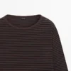 Maglione in maglia mista cotone a righe