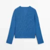 Maglione in maglia mista cotone con scollo a V