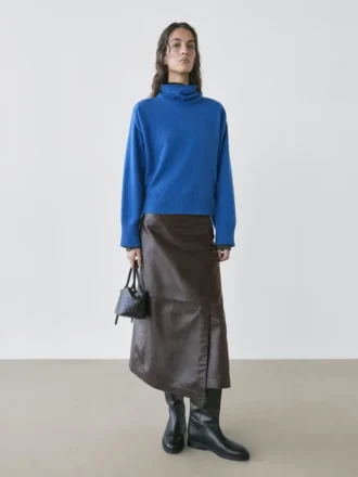 Maglione in maglia mista lana con collo alto