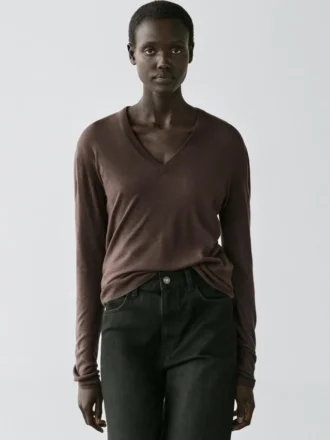 Maglione in maglia mista seta e lana