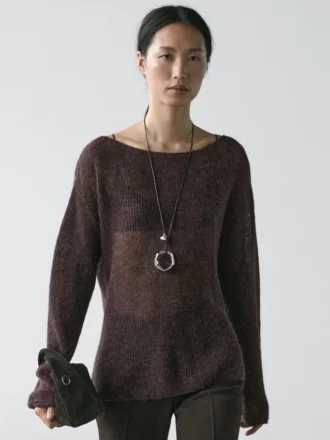 Maglione in maglia misto alpaca e lana