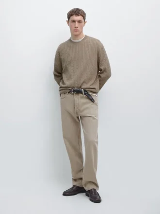 Maglione in misto cotone a trecce