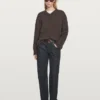 Maglione oversize a V in maglia