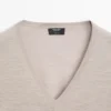 Maglione oversize a V in maglia