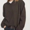 Maglione oversize a V in maglia