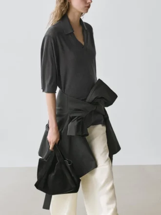 Maglione oversize in maglia mista seta e lana