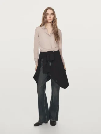 Maglione polo in maglia di lana