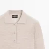 Maglione polo in maglia di lana