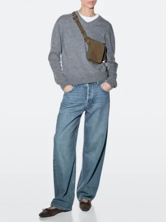 Marsupio a doppio scomparto in pelle crosta