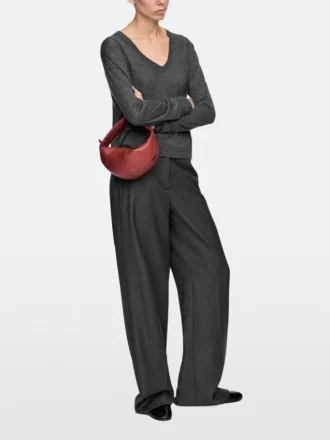 Mini borsa a mezzaluna in pelle nappa