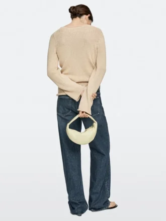 Mini borsa a mezzaluna in pelle nappa