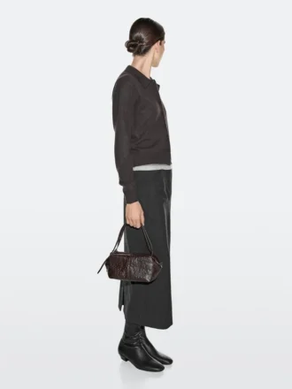 Mini borsa a tracolla in pelle testurizzata