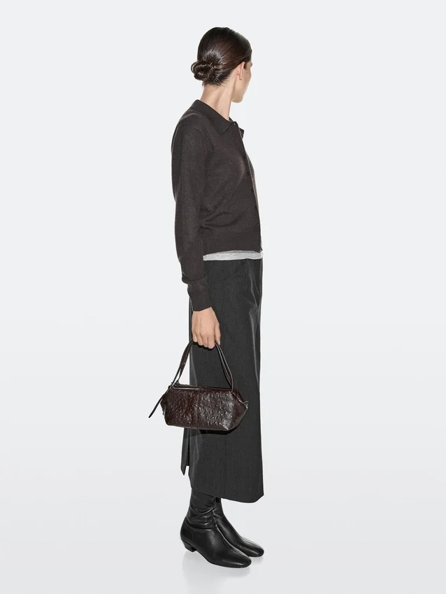 Mini borsa a tracolla in pelle testurizzata Mini borsa a tracolla in pelle testurizzata