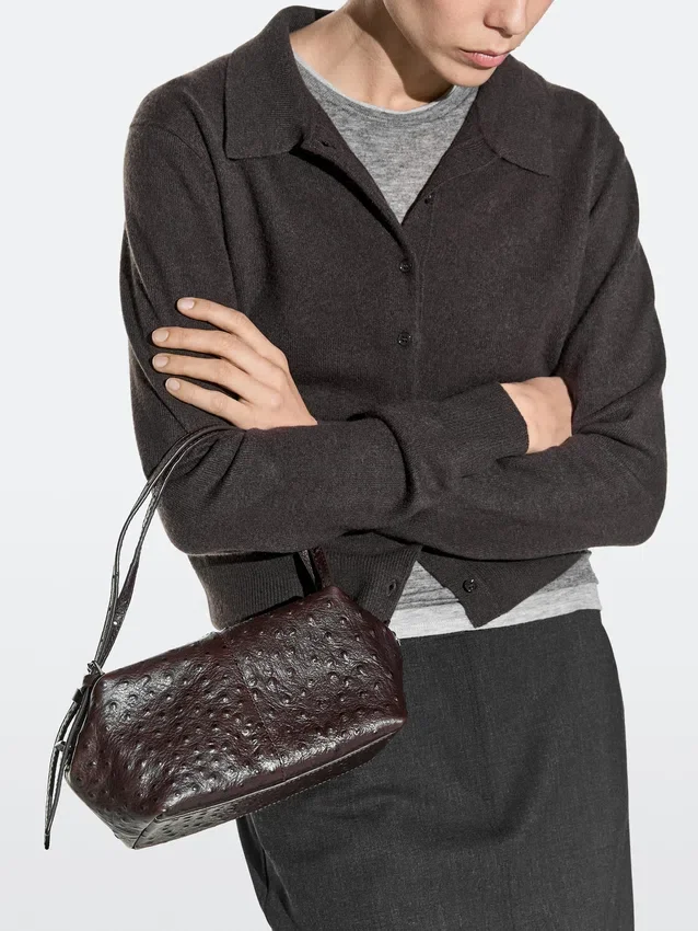 Mini borsa a tracolla in pelle testurizzata Mini borsa a tracolla in pelle testurizzata