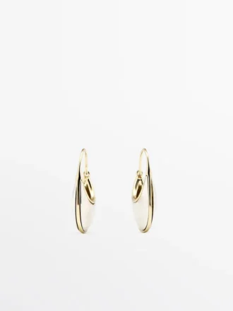 Orecchini con anello in pietra