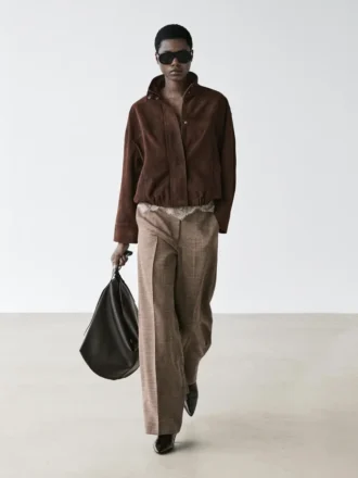 Pantaloni a gamba larga e voluminosi in misto lana