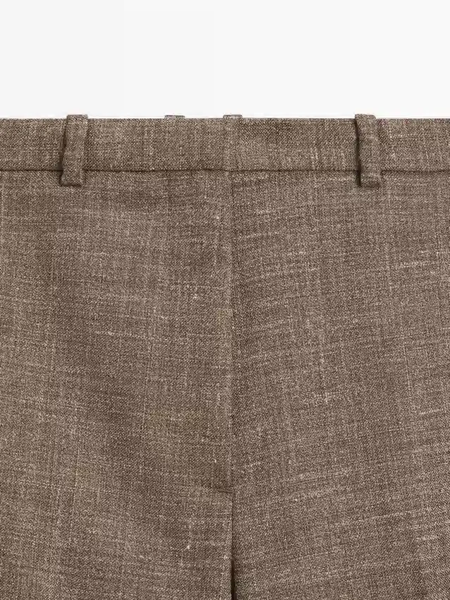 Pantaloni a gamba larga e voluminosi in misto lana Pantaloni a gamba larga e voluminosi in misto lana