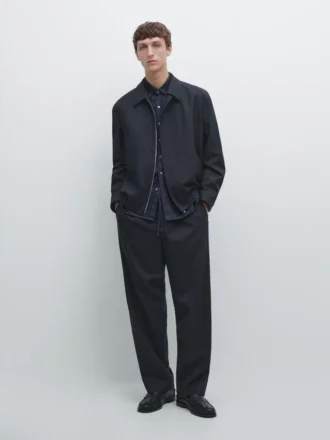 Pantaloni in lana con texture