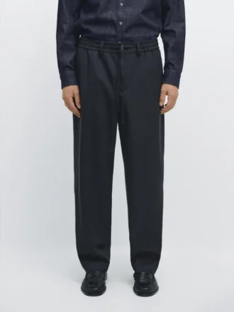 Pantaloni in lana con texture