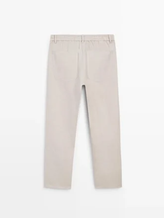 Pantaloni in lino dal taglio semi-jogger