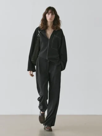 Pantaloni in misto lana con dettaglio cucitura