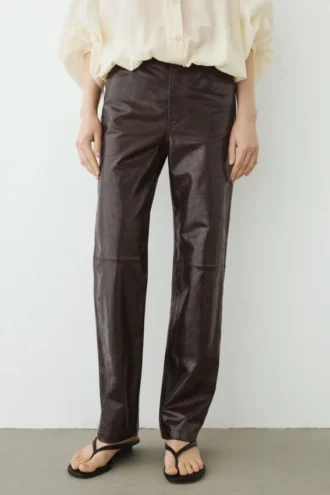 Pantaloni in pelle nappa