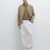 Pantaloni in twill di cotone con elastico in vita