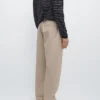 Pantaloni jogger in cotone e lino