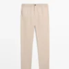Pantaloni jogger in cotone e lino