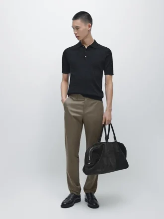 Pantaloni slim fit in misto cotone