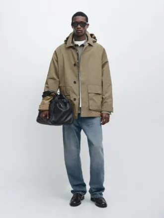 Parka in misto cotone con tasche