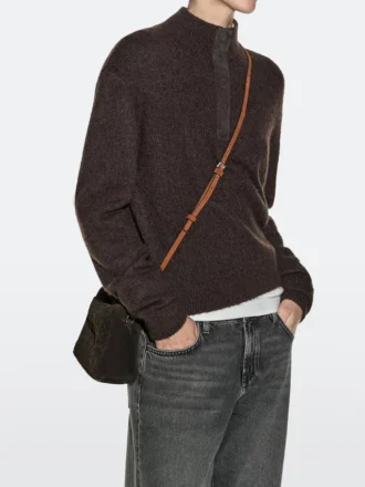 Piccola borsa in pelle crosta intrecciata