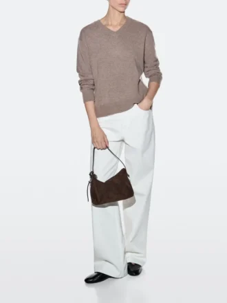 Piccola borsa in pelle scamosciata crosta