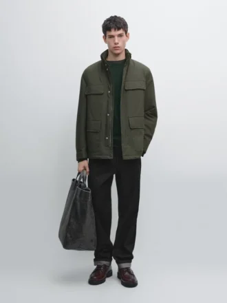 Piumino idrorepellente con tasche