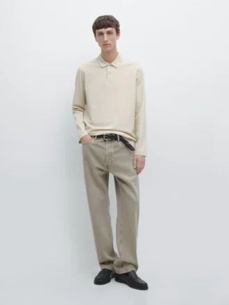 Polo a maniche lunghe in cotone mercerizzato piqué