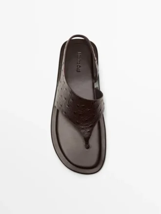 Sandali con stampa animalier goffrata