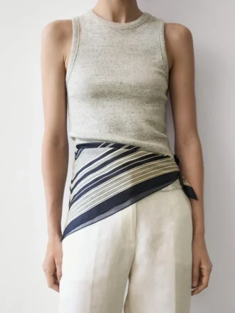 Sciarpa a righe 100% seta