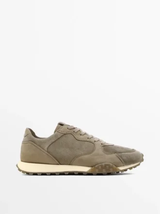 Sneakers in pelle a contrasto