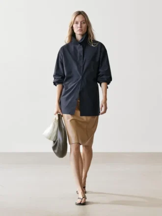 Sovracamicia in misto cotone con tasca