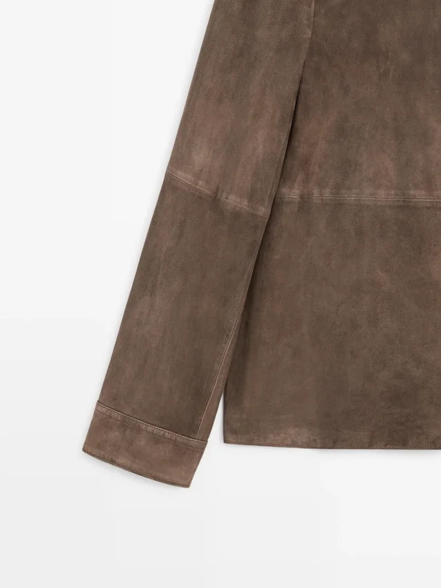 Sovracamicia in pelle scamosciata Sovracamicia in pelle scamosciata