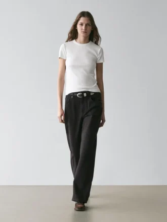 T-Shirt a maniche corte a costine pesante