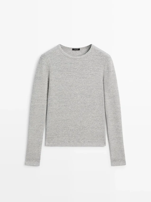 T-Shirt a maniche lunghe con dettagli screziati T-Shirt a maniche lunghe con dettagli screziati