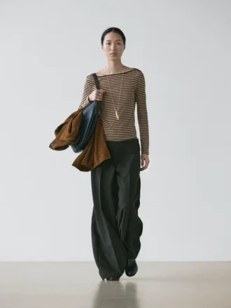 T-Shirt a maniche lunghe in cotone a righe