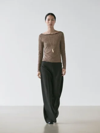 T-Shirt a maniche lunghe in cotone a righe