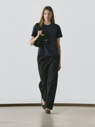 T-Shirt girocollo in interlock 100% cotone