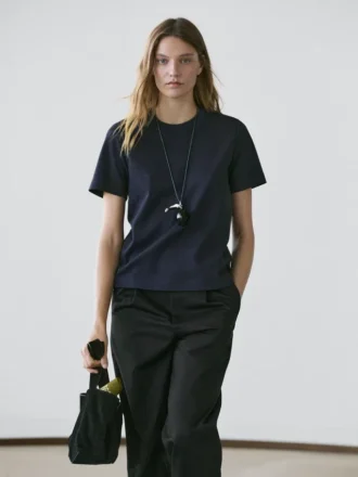 T-Shirt girocollo in interlock 100% cotone