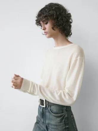 T-Shirt leggera in misto lana e lino